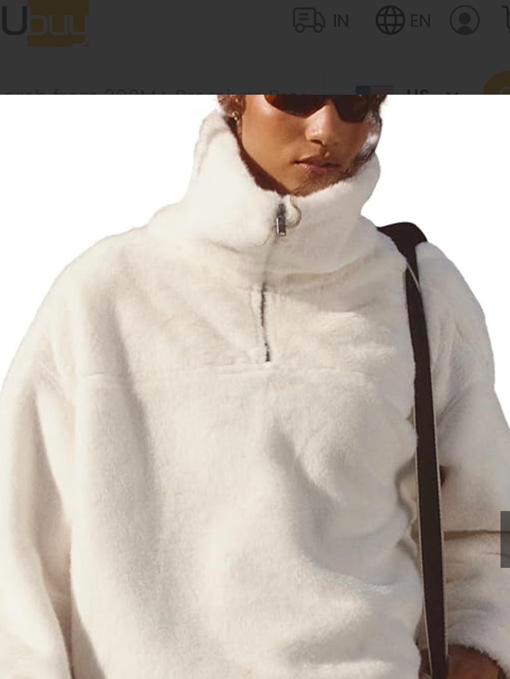 NWT Free People FP Movement Alpine Glow Faux Fur 1/2 Zip